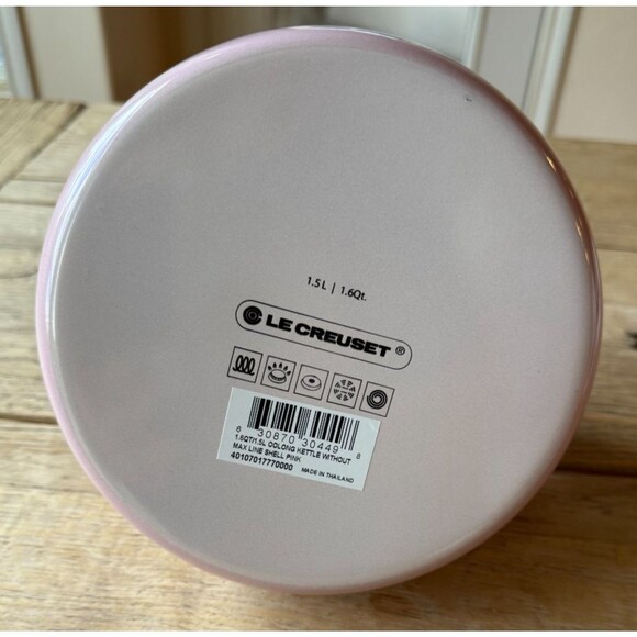 Le Creuset Enamel On Steel Oolong Tea Kettle w/o Max Line 1.6 qt Shell Pink NEW - Picture 11 of 13